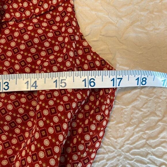 Max Studio Womens Maxi Dress Tiered Ruffle Elastic Waist Burnt Orange Size Small - Picture 9 of 12